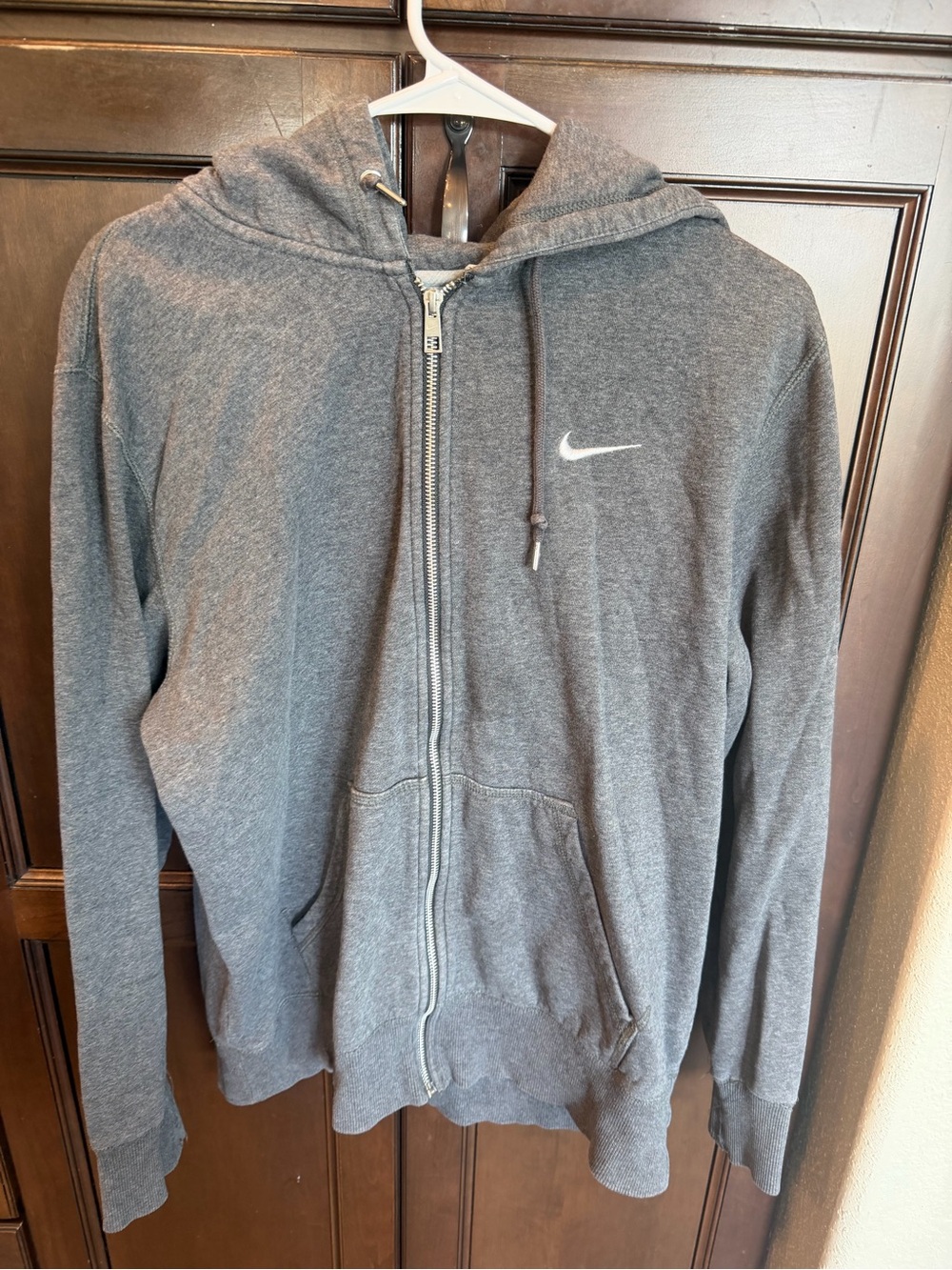 Nike Men's Gray Full-Zip Hoodie Sweatshirt L